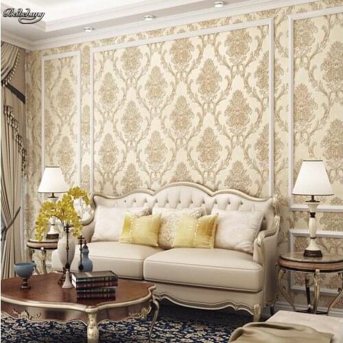 Beibehang Large living room bedroom study wallpaper luxury European 3D non-woven fabric simple TV backdrop wall wallpaper