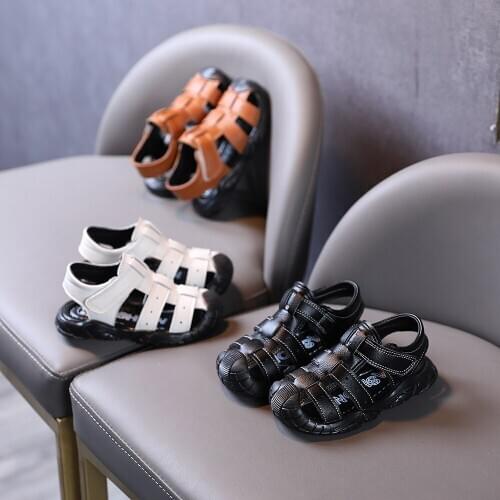 CAPSELLA KIDS Sandals Baby Summer Shoes for Boys Fashion Beach Sandals Baby Boys Closed Toe Soft Bottom Shoes 1-6 Years Toddler