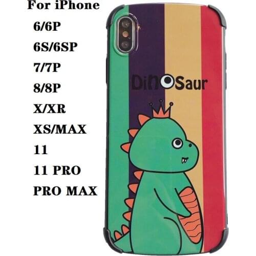 Cuty Dinosaur Phone case for 6 6P 6S 6SP 7 7P 8 X XR XS 11Pro Max Fully Protect Cover