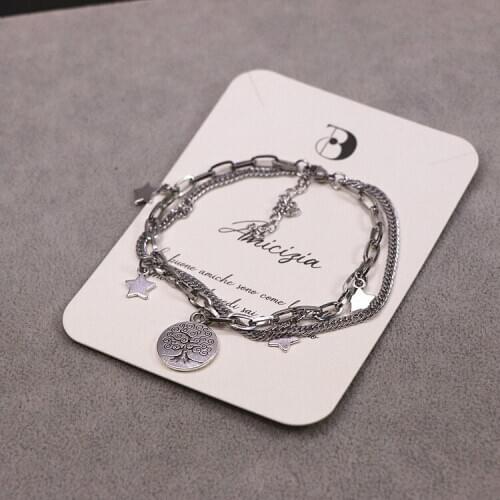 Double Multi Layer Bracelet for Men Women Couple Punk Hiphop Curb Chain Link Mens Bangle Students Titanium Steel Fadefast