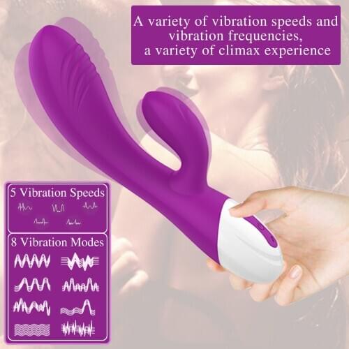 G Spot Heating Rabbit Dildo Vibrator Orgasm Waterproof Adult Toys USB Charging Powerful Masturbation Sex Toy for Women ZD0310