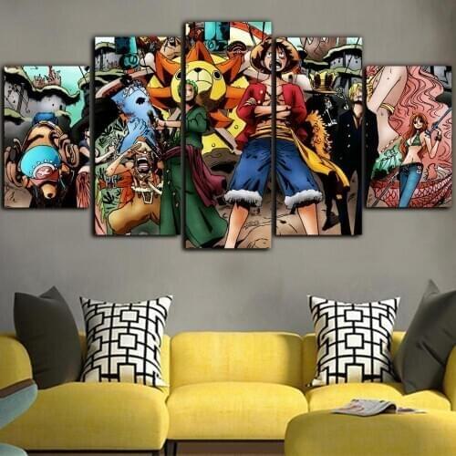 Canvas Pictures Home Decor One Piece Paintings Wall Art Luffy Prints Modern Japan Anime Role Poster Modular Bedside Background