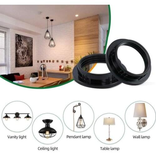 2PCS E14/E27 Lampshade Ring Adapter Black/White Light Shades Collar Ring Adaptor Bulb Holder Lamp Shade Accessories