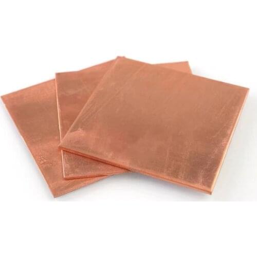 1Pcs 0.5mm to 4mm Thickness High Purity 99.9% Pure Copper Cu Metal Sheet Plate 100mm x 100mm For Industy Tools