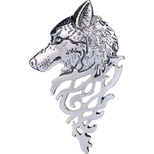 New Wolf Totem Head Brooch Badges Broche Men Rushed Pin Mary Kay Brooches Suit Badge Retro British Domineering Personality