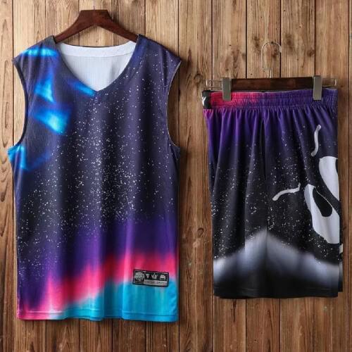 3D print Men throwback basketball jerseys sets men sports training jerseys set breathable blank college team basketball uniforms