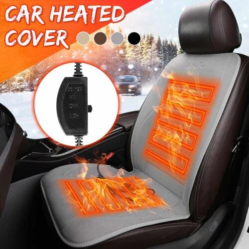 12V Heated Car Front Seat Cushion Electric Heat Seat Mat Winter Household Chair Heater Keep Warm Universal Auto Heating Pad