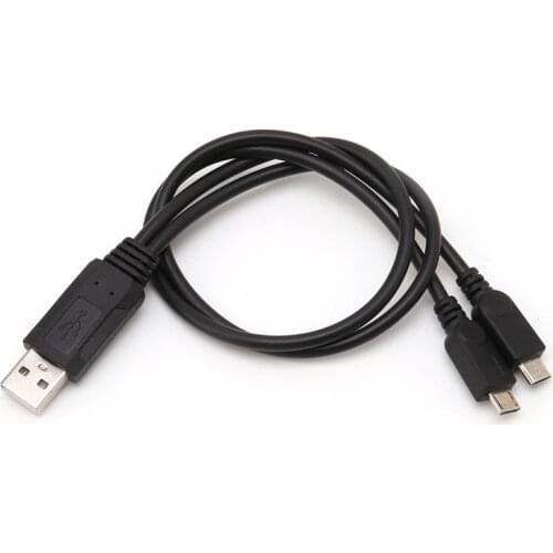 Portable USB Male Universal Micro USB Dual Male Y Adapter Splitter Cable M5TE