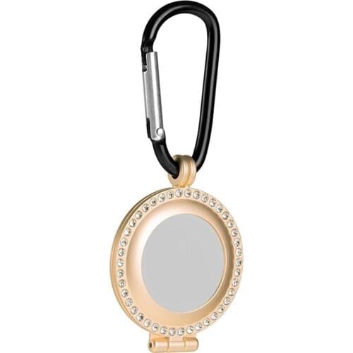 Premium Metal Case with Key Ring Compatible with AirTags Rhinestone Frame Drop Protection Shock-Absorbing