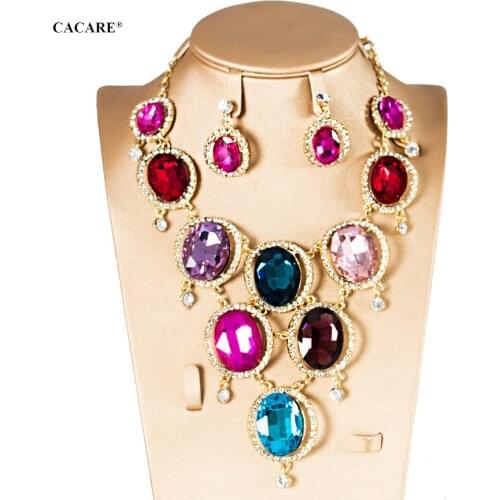 SALE Luxury Jewelry Sets Women Costume Big Necklace Earrings Set Jewelery Party Jewels Statement F0186 Multi-Choices
