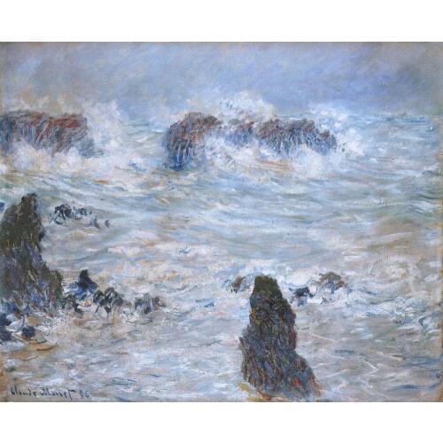Claude Monet paintings on Canvas Storm, off the Coast of Belle-Ile hand-painted wall art decor High quality