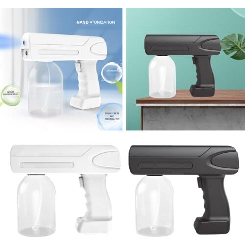 Handheld 300ml Cordless 10W Nano Sanitizer Spray Sprayer Blue Light Fogger Spray Gun Machine Indoor Outdoor