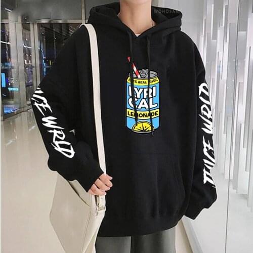 Lyrical Lemonade Print Hoodies 100% Real Music Funny Lemon Drink Sweatshirt Men Women Fashion Winter Oversize Streetwear Hoody