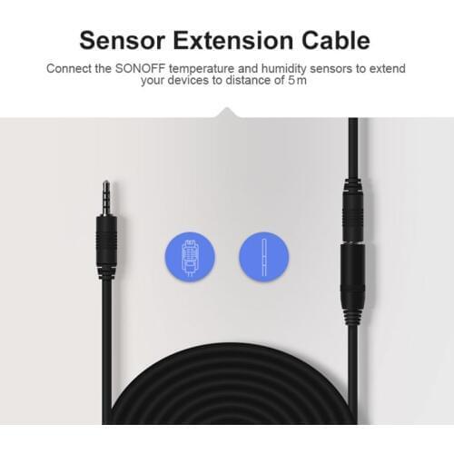SONOFF AL560 Sensor Extension Cable 5M For DS18B20 AM2301 SI7021 Single Remote Control Switch Temperature/Humidity Sensors Accur