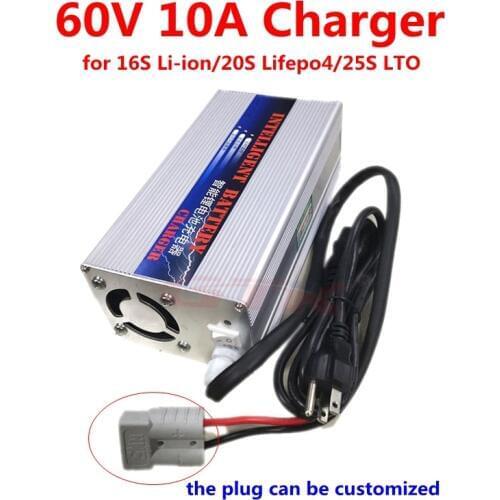 GTK 60v 10A smart charger for 16S Li-ion/20S Lifepo4/25S LTO 30ah 40ah 20ah battery pack output 67.2V 73v 70v