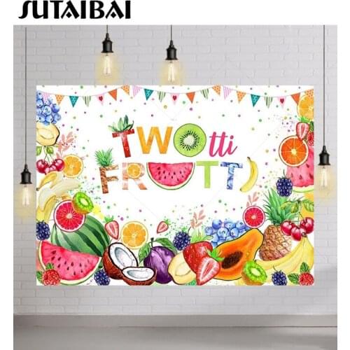 Summer Twotti Frutti Background Fruits Party Decoration Baby Shower Photo Background Photography Studio Vinyl Backdrop Banner