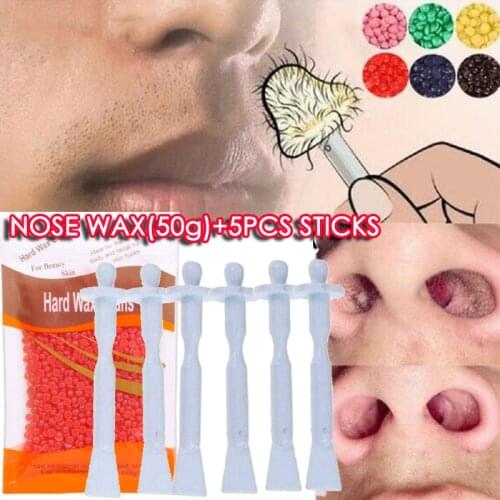Nose Hair Removal Wax nose Hair Trimmer and Wax Bean Cleaning Tool Facial Hair Removal Wax Treatment set-lip hair, nose hair