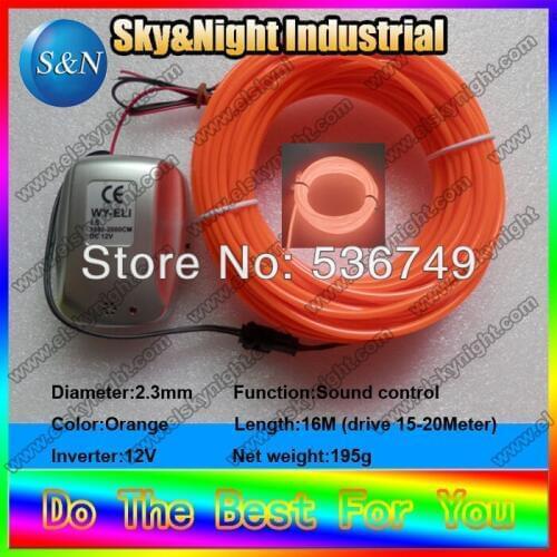 High quality!!!! sound control inverter 12v + 16M neon light-2.3mm+free shipping (TEN Colors are available)