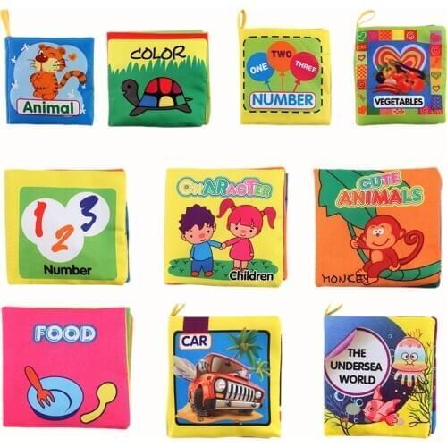 10 Pcs ligence Development Cloth Fabric Cognize Book Educational Toy for Kid Baby