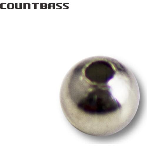 100pcs 3mm 4mm Hollow metal bead DIY spinnerbaits buzzbaits Nickel brass bead, freshwater fishing lures accessory