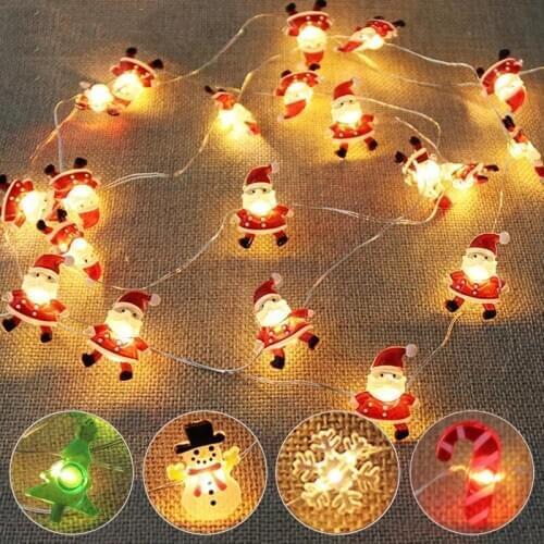 2M 20LED Santa Claus Snowflake Tree LED Light String Christmas Decoration For Home 2020 Christmas Ornament Xmas Gift New Year