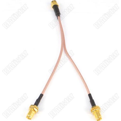 2 Pieces SMA Male to 2x SMA Female Jack RF Connector Y Type Splitter Combiner Extension RG316 Pigtail Cable 15cm/30cm/50cm