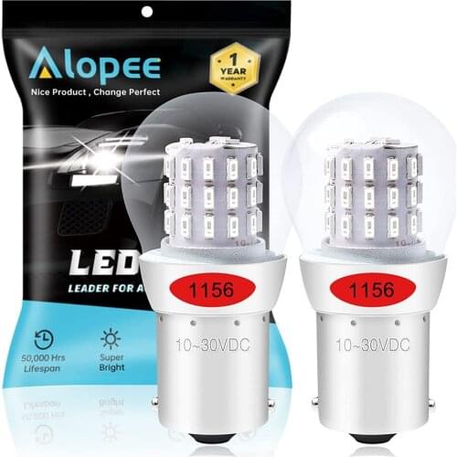 2-Pack 1156 BA15S 7506 1141 1003 1073 Red LED Light AK-3014 39 SMD 9V-30V DC Replacement Bulbs For Car Tail Brake Light Lamps