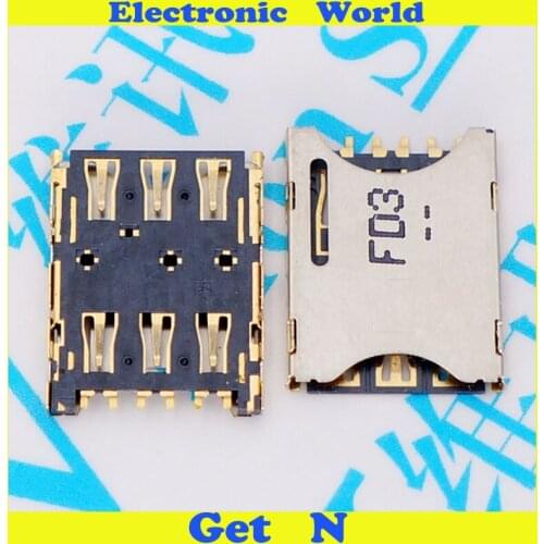 20pcs Original Nano SIM Card Holder 1.2H 6Pins Gold plating Plug Type SIM Sockets