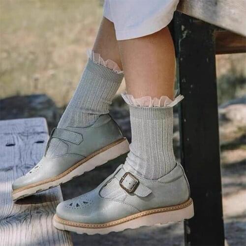 2021 Spanish Socks Girls Spring Autumn Childrens Socks Princess Baby Sock With Lace Ruffle For Kids Toddler Cotton Stockings