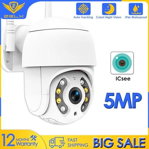 5MP Security IP Camera WiFi 1080P Pan Tilt Outdoor Home CCTV Surveillance Camera ICsee 3MP Color Night Vision Motion Detection