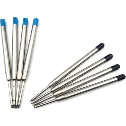 5pcs Metal Refills Blue Black Ink for Roller Ballpoint Pens Gel Pen Replacement Signature Rods Business School Office Stationery