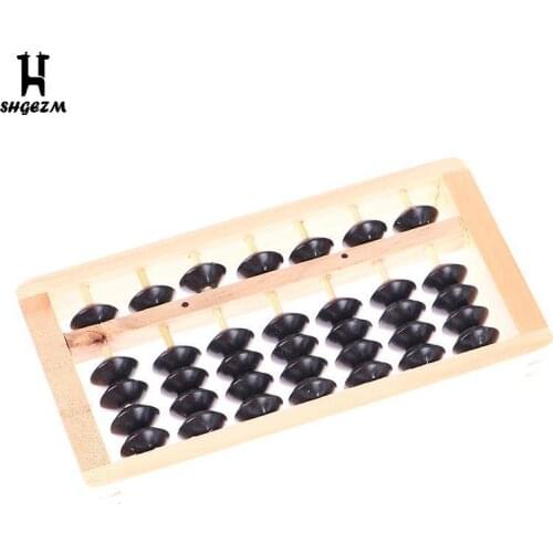 7 Rods Beads Abacus Wood Soroban Column Math Aid Tool Ancient Chinese Calculator Counting Tools Mathematics Beginners Counting
