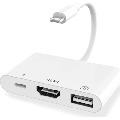 HDMI Adapter for lightning to Charging AV HDMI/HDTV TV 1080P Digital USB Cable for iphone 8 X 11 ios 14 OTG HDMI Cable Adapter