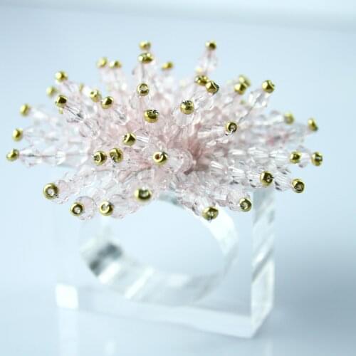 Free Shipping Crystal Flower Napkin Ring Wedding Wholesale 4 pcs