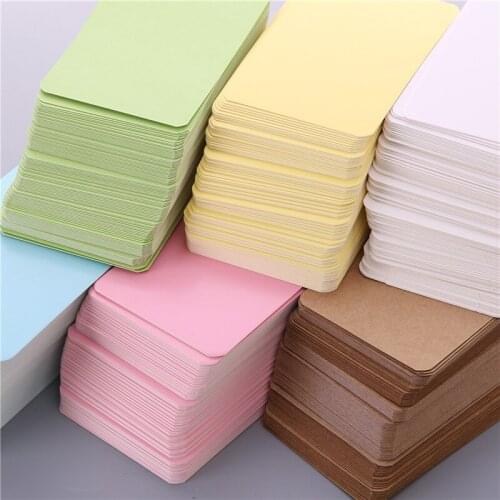 100Pcs/Box Black White Kraft Blank Paper Memo Pad Note Pads Colorful Words Leave Message Name Cards Handwritten Card
