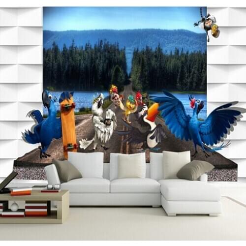 Large 3D animation cartoon theme wallpaper murals protection of children room custom background wall Custom sizes