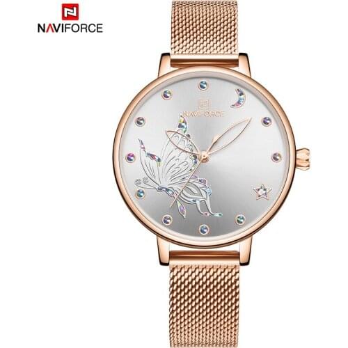 Luxury Brand NAVIFORCE Rose Gold Women Watches Fashion Creative Quartz Ladies Wristwatch Waterproof Clock girls Relogio Feminino