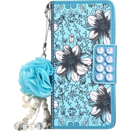 Case For Samsung Galaxy S20 Ultra Note 10 S10 S9 Plus S8 S10E Note 9 note 8 case Flower Flip Card Leather with Strap Wallet Case