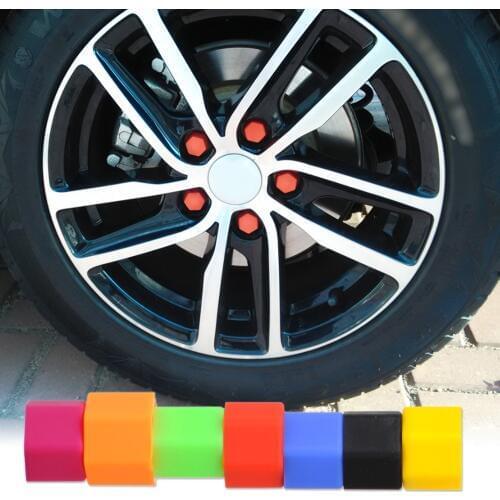 CITALL Car Styling 20pcs Universal 19mm Silicone Car Wheel Hub Lug Nut Bolt Cover Protective Tyre Valve Antirust Screw Cap Decal