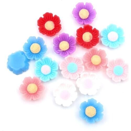 100Pcs Mixed Flower Resin Crafts Christmas Decoration Flatback Cabochon Embellishment For Scrapbook DIY Accessories