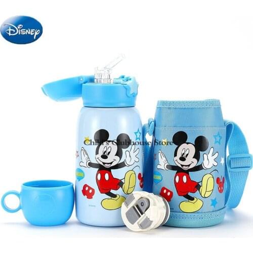 Disney Cartoon Childrens Insulated Water Cup Portable Anti-scald Anti-colic Large Capacity Silicone Drinking Cup