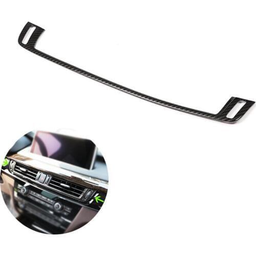 For BMW X5 X6 F15 F16 Car Interior Center Control Air Condition Air Outlet Frame Carbon Fiber Texture Cover Decor