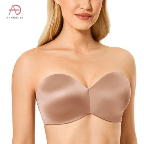 Womens Smooth T-shirt Strapless Minimizer Bra Plus Size Underwire Non-Padded