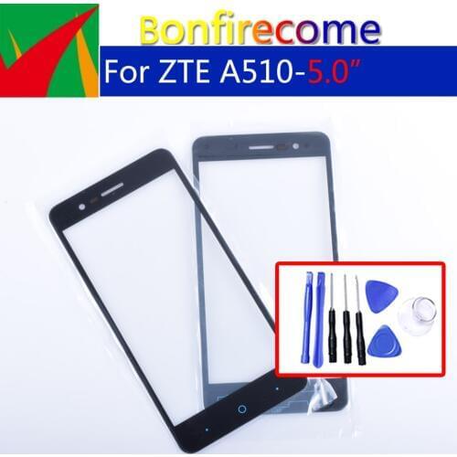 For ZTE Blade A510 BA510 BA510C Touch Screen Panel Digitizer Sensor Front Glass Outer A610 Touchscreen display Replacement 5.0"