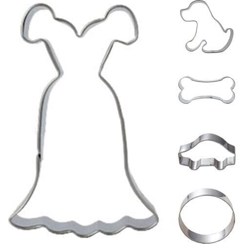 Stainless Steel Dress Car Bone Puppy Dog Ring Mold Biscuit Mold DIY Mold Stainless Steel Biscuit Mold Baking Tools Utensils