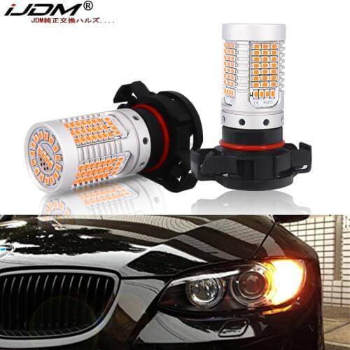 IJDM Car PSX24W LED Canbus No Hyper Flash Amber Yellow PS19W PSY24W LED Bulbs For car Front Turn Signal Lights Error Free 12V