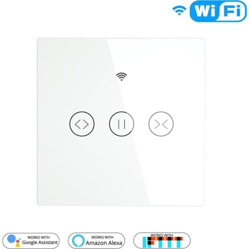Smart wifi curtain switch, electric curtain switch, wall touch switch, remote control RF433 control