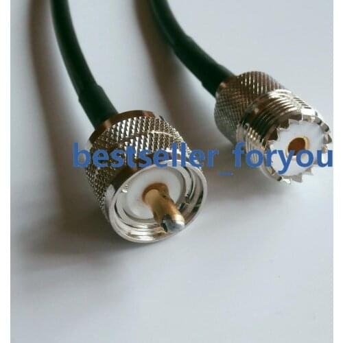 UHF SO-239 female to PL-259 male Adapter jumper pigtail Coax Cable RG58 50cm
