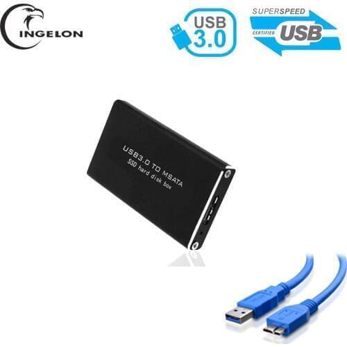 Ingelon MSATA To USB3.0 Mobile Hard Disk Box NGFF Aluminum Alloy Notebook SSD Ultra Thin Portable External Protection ssd case