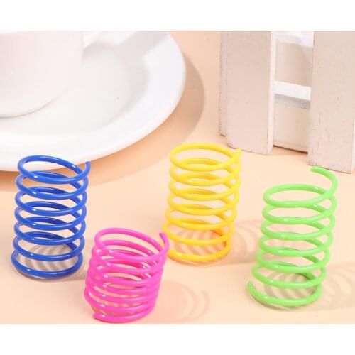 Colorful Cat Spring Toys Plastic Springs Cat Play Toys For Cat Pet Accessories